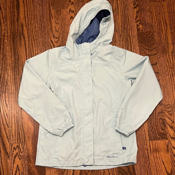 Eddie Bauer Kids Light Blue Hooded Raincoat - Picture 1 of 4